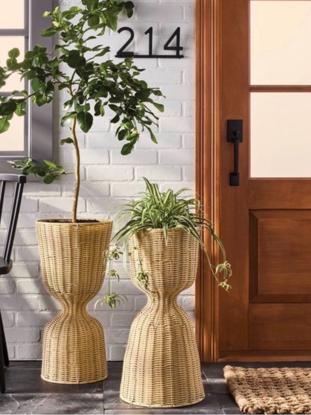 Rattan Reversible Outdoor Planter Basket - Hearth & Hand - 24 in NWOT - Picture 4 of 9